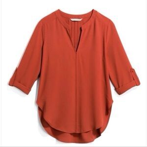 41 Hawthorne Womens 3X Karie Split Neck Blouse Tunic Top Shirt Career